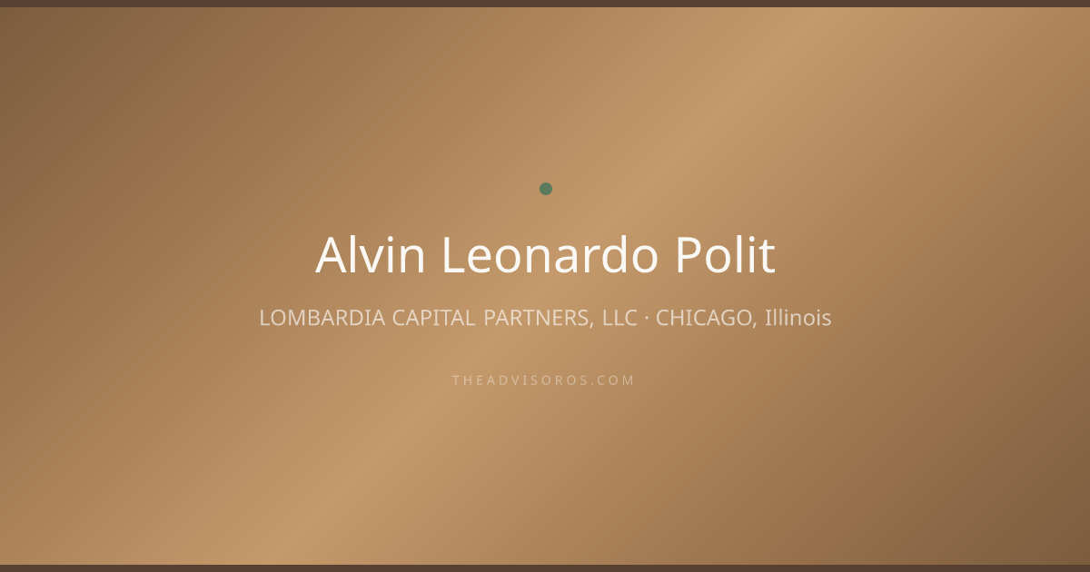 Alvin Leonardo Polit - Financial Advisor in CHICAGO, Illinois | AdvisorOS